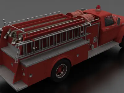 F-Series F-700 Fire Truck Unmarked Low-poly 3D model