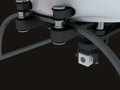 Drone Quadrocopter With Camera Rigged 3D model