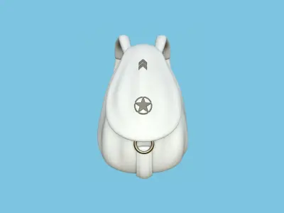 White Military Backpack - Character Fashion Design Low-poly 3D model