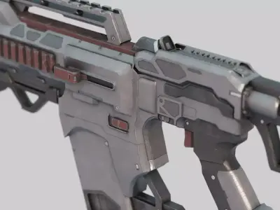 Future sci-fi laser submachine gun 3D model