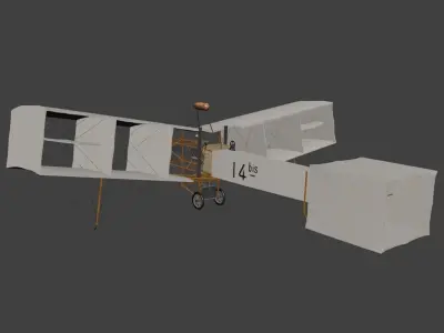Santos Dumont 14 Bis Free low-poly 3D model