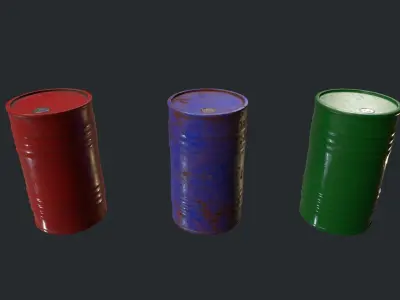 Barrel Pack 01 Low-poly 3D model