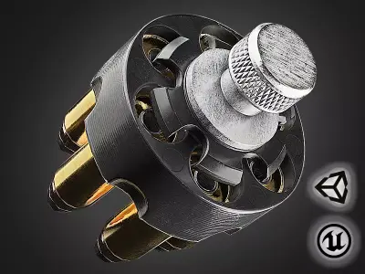 Revolver Speedloader - Realtime render - 3D  VR  AR game ready Low-poly 3D model