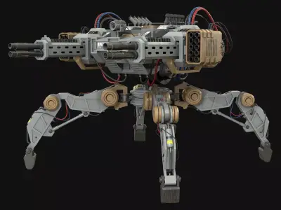 Walking Turret Concept-1-Grey 3D model