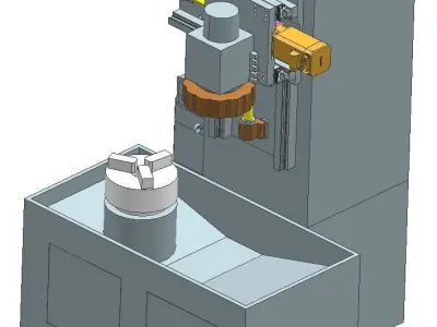 CNC Vertical Turning Machine 3D model