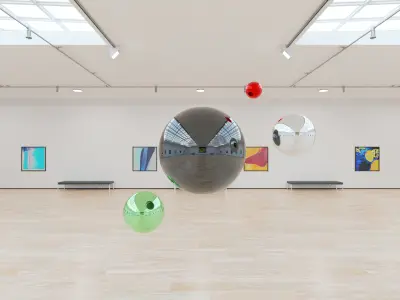 HDRI - Art Museum Gallery Interior 4b - v2 - HDR - 8192x4096 Texture