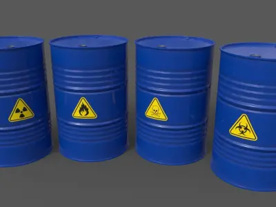 PBR Oil Drum Barrel A Low-poly 3D model