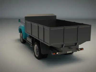 Low Poly Vintage Truck 02 Low-poly 3D model
