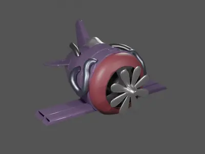 Cartoon Plane Low-poly 3D model