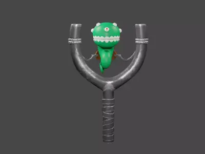 Alien Slingshot Low-poly 3D model