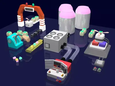 KIDS PLAY STATION  Low-poly 3D model