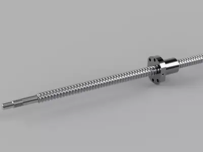 SFU1605 Ballscrew System Screw 500mm Nut Full Assembly STEP 3D model