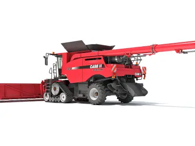 Case Corn Combine Harvester 3D model