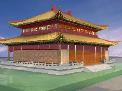 Chinese ancient house  3D model 12