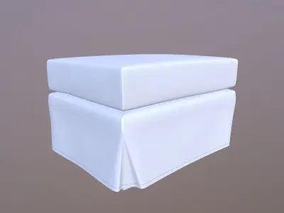 Ottoman Seat Sofa Low-poly 3D model