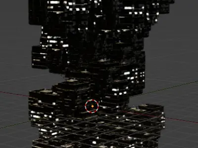 Sci fi night city building 8 3D model