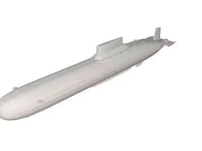 Military Ship submarine Low-poly 3D model