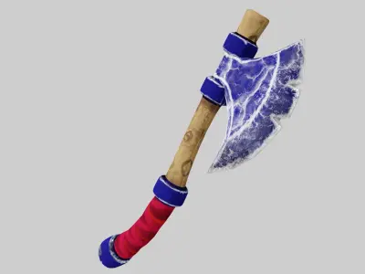 battle axe 3D model 10