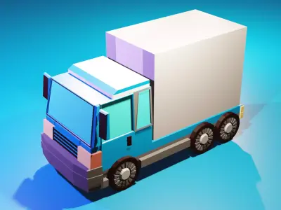 Truck or lorry for free  Low-poly 3D model