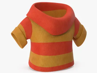 Cartoon Short Sleeve Sweater Orange 3D model