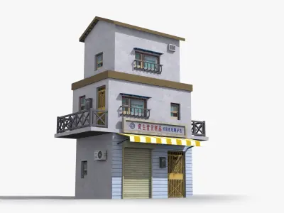 Japanese House x10 Low-poly 3D model purchase