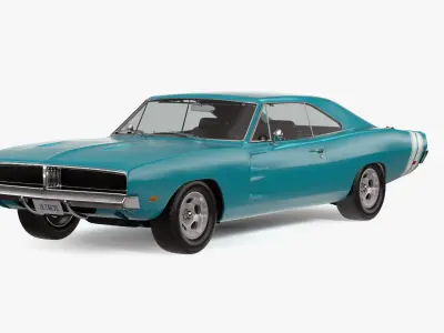 Badass Muscle Car 3D model