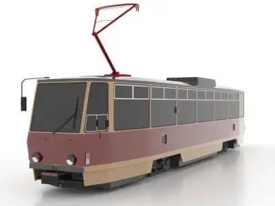 Tatra T6A5-3 Low Low-poly 3D model
