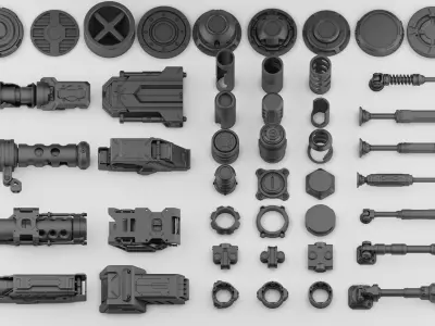 Hard Surface Kitbash Volume 1 3D model