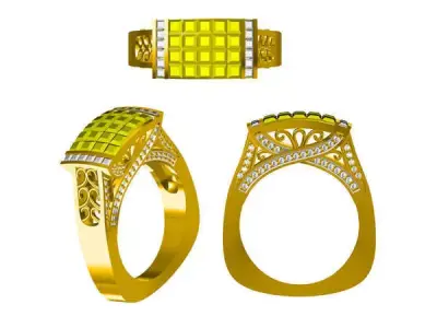 JCD format Antique engagement rings rhinoceros 3d jewelry design 3D print model