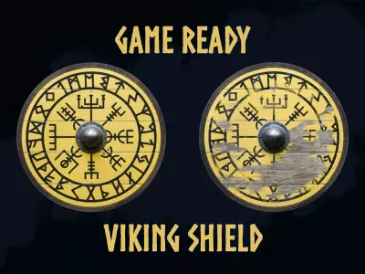 Viking Shield 5 - New and war-torn 3D Model Pack