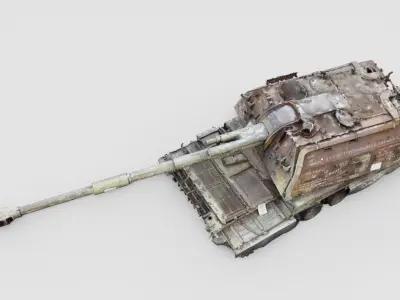 Destroyed 2S19 Msta 152 mm self-propelled howitzer M1990 3D model purchase