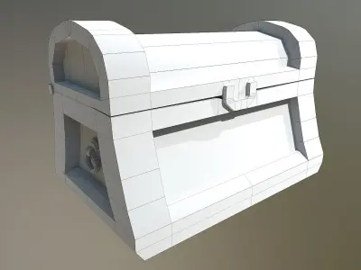 Stylized Pirate Chest Low-poly 3D model