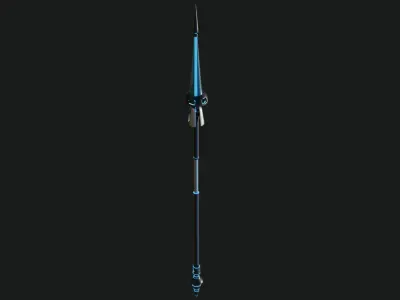Fantasy Spear Glow 08 Game-Ready PBR Textures Included Low-poly 3D model