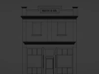 Low-poly Small Town Hardware Store Low-poly 3D model