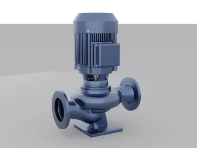 Inline Centrifugal Pump Lightweight Visual Model 3D model