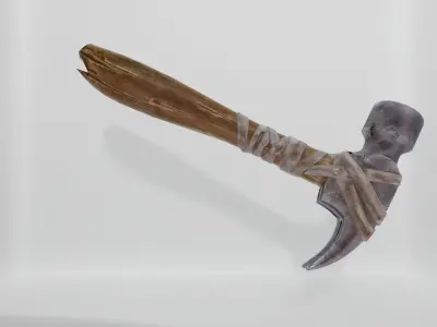 Game-Ready Hammer Weapon Low-poly 3D model