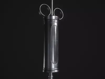 Antique syringe Low-poly 3D model