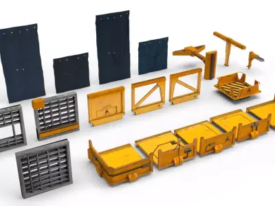 Construction Modular Building Kit Low-poly 3D model