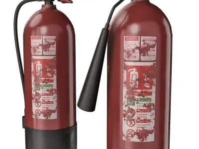 fire extinguisher 2 types Low-poly 3D model