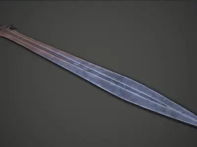 Post-Apocalyptic Leafblade Low-poly 3D model