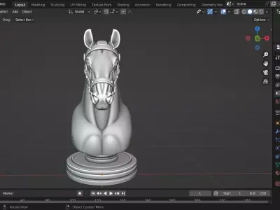 French Imperial Knight chess piece 3D print model