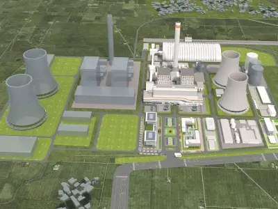 Thermal power plant - nuclear power plant - chemical plant 3D model purchase