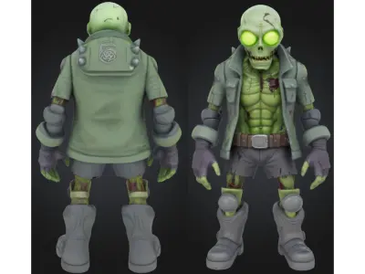 Cartoon Zombie Sci Fi Low-poly 3D model