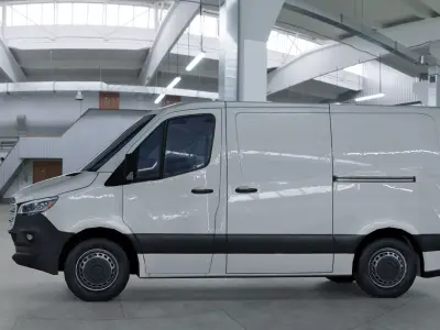 European van sprinter 2020 lo-poly PBR no logos Low-poly 3D model