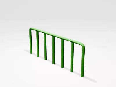 Game Ready - 5 Colors Metal Street Fence Low-poly 3D model