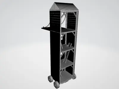 Siege Tower Low-poly 3D model