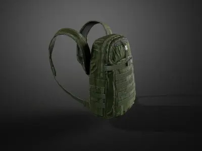 Military backpack Low-poly 3D model buy