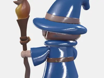 Cartoony Mage Free low-poly 3D model