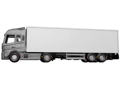 Generic Truck with Trailer Modern Transport Logistics Vehicle 3D model