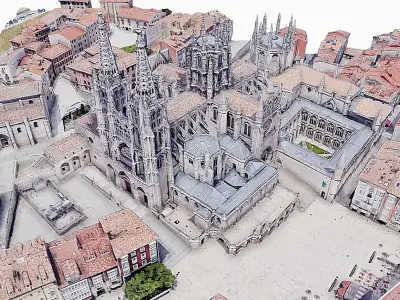 Cathedral of Burgos Low-poly 3D model